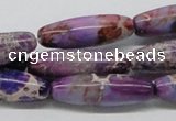 CDE33 15.5 inches 10*30mm rice dyed sea sediment jasper beads