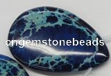 CDE346 Top-drilled 40*60mm flat teardrop dyed sea sediment jasper beads