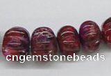 CDE35 15.5 inches multi sizes pumpkin dyed sea sediment jasper beads