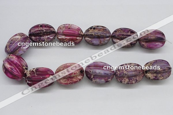 CDE37 15.5 inches 25*33mm star fruit shaped dyed sea sediment jasper beads