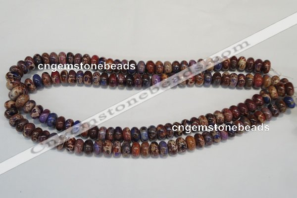 CDE371 15.5 inches 6*10mm rondelle dyed sea sediment jasper beads