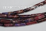 CDE376 15.5 inches 4*12mm tube dyed sea sediment jasper beads