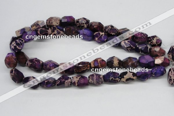 CDE38 15.5 inches 14*18mm faceted nuggets dyed sea sediment jasper beads