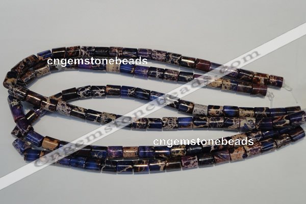 CDE380 15.5 inches 8*10mm tube dyed sea sediment jasper beads