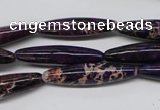 CDE383 15.5 inches 7*30mm rice dyed sea sediment jasper beads