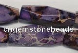 CDE386 15.5 inches 12*40mm faceted rice dyed sea sediment jasper beads