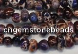 CDE390 15.5 inches 6*9mm nugget dyed sea sediment jasper beads