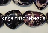 CDE394 15.5 inches 20*25mm nugget dyed sea sediment jasper beads