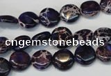 CDE397 15.5 inches 10mm flat round dyed sea sediment jasper beads