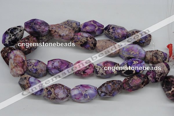 CDE40 15.5 inches 20*30mm faceted nuggets dyed sea sediment jasper beads