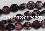 CDE405 15.5 inches 10mm flat round dyed sea sediment jasper beads