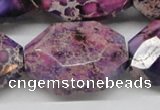 CDE41 15.5 inches 25*35mm faceted nuggets dyed sea sediment jasper beads
