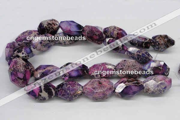 CDE41 15.5 inches 25*35mm faceted nuggets dyed sea sediment jasper beads