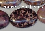 CDE422 15.5 inches 25*35mm oval dyed sea sediment jasper beads