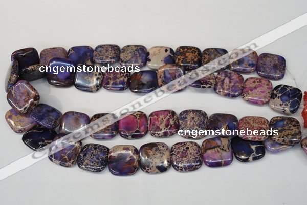 CDE428 15.5 inches 20*20mm square dyed sea sediment jasper beads