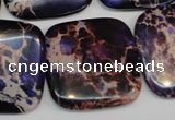 CDE430 15.5 inches 30*30mm square dyed sea sediment jasper beads