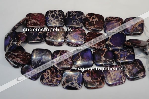 CDE430 15.5 inches 30*30mm square dyed sea sediment jasper beads