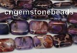 CDE435 15.5 inches 10*14mm rectangle dyed sea sediment jasper beads