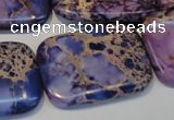 CDE442 15.5 inches 25*35mm rectangle dyed sea sediment jasper beads