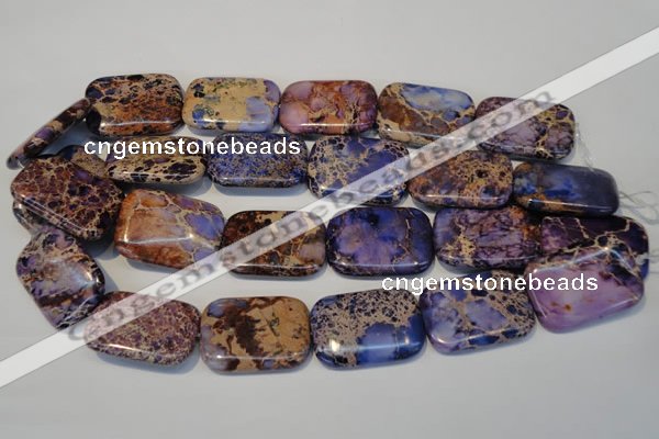 CDE442 15.5 inches 25*35mm rectangle dyed sea sediment jasper beads