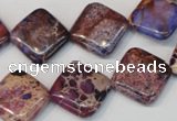 CDE445 15.5 inches 16*16mm diamond dyed sea sediment jasper beads