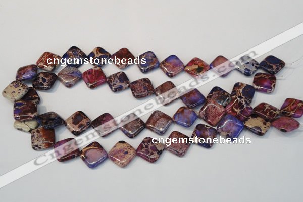 CDE445 15.5 inches 16*16mm diamond dyed sea sediment jasper beads