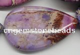 CDE463 15.5 inches 30*50mm flat teardrop dyed sea sediment jasper beads