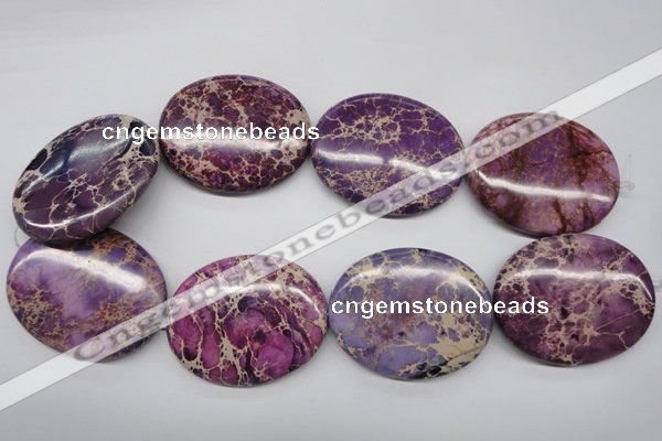 CDE470 15.5 inches 40*50mm oval dyed sea sediment jasper beads
