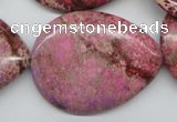 CDE480 15.5 inches 30*40mm flat teardrop dyed sea sediment jasper beads