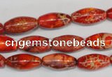 CDE512 15.5 inches 8*16mm rice dyed sea sediment jasper beads