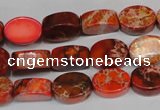 CDE528 15.5 inches 10*14mm oval dyed sea sediment jasper beads