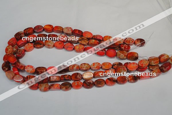 CDE528 15.5 inches 10*14mm oval dyed sea sediment jasper beads