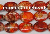 CDE531 15.5 inches 12*16mm oval dyed sea sediment jasper beads