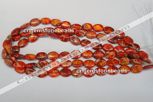 CDE531 15.5 inches 12*16mm oval dyed sea sediment jasper beads