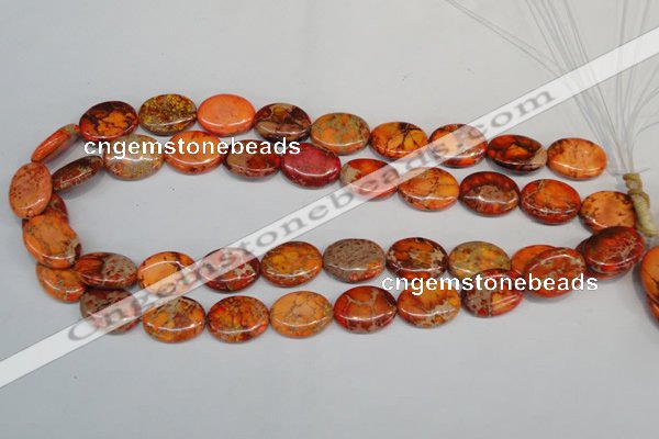 CDE532 15.5 inches 15*20mm oval dyed sea sediment jasper beads