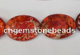 CDE533 15.5 inches 18*25mm oval dyed sea sediment jasper beads