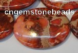 CDE536 15.5 inches 30*40mm oval dyed sea sediment jasper beads