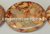 CDE537 15.5 inches 35*45mm oval dyed sea sediment jasper beads