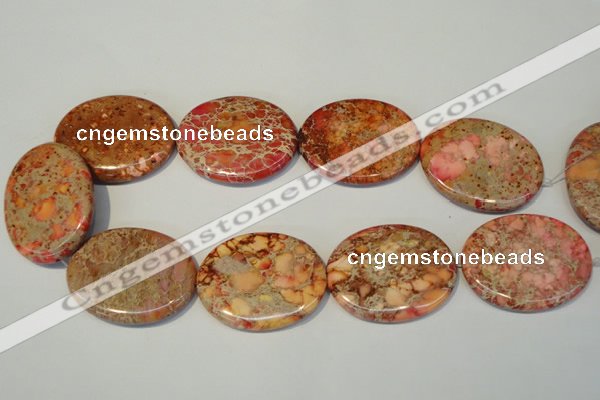 CDE537 15.5 inches 35*45mm oval dyed sea sediment jasper beads