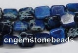 CDE54 15.5 inches 10*10mm square dyed sea sediment jasper beads