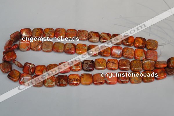 CDE540 15.5 inches 14*14mm square dyed sea sediment jasper beads