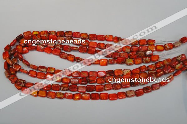 CDE551 15.5 inches 8*10mm rectangle dyed sea sediment jasper beads