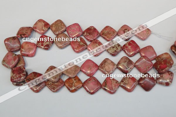 CDE570 15.5 inches 18*18mm diamond dyed sea sediment jasper beads