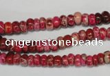 CDE584 15.5 inches 3*6mm rondelle dyed sea sediment jasper beads