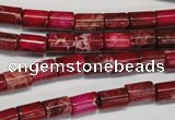 CDE590 15.5 inches 6*8mm tube dyed sea sediment jasper beads