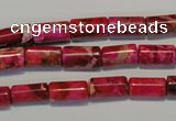 CDE591 15.5 inches 6*12mm tube dyed sea sediment jasper beads