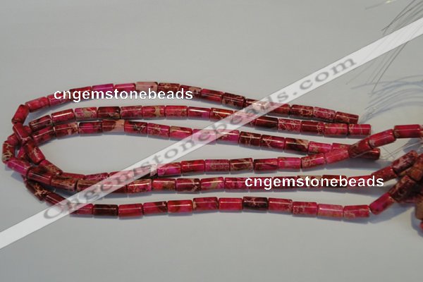 CDE591 15.5 inches 6*12mm tube dyed sea sediment jasper beads