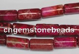 CDE594 15.5 inches 8*16mm tube dyed sea sediment jasper beads