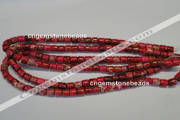CDE595 15.5 inches 8*8mm tube dyed sea sediment jasper beads
