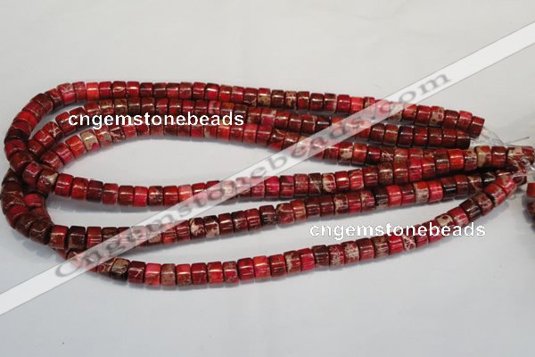 CDE596 15.5 inches 4*8mm tube dyed sea sediment jasper beads